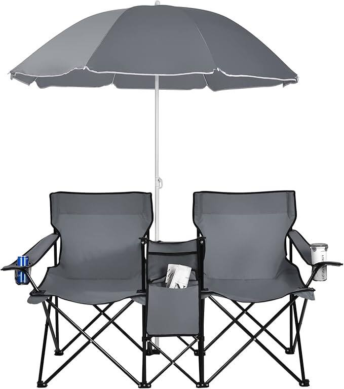 💝Last Day Sale - Folding Double Camping Chair with Mini Table🔥Buy 2 Free Shipping