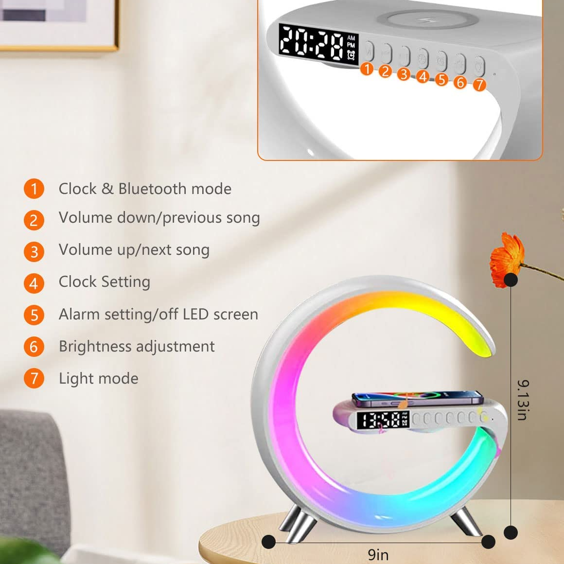 🎁Clearance Sale🔥5 IN 1 - Smart Bluetooth Speaker Wireless Charging Night Light