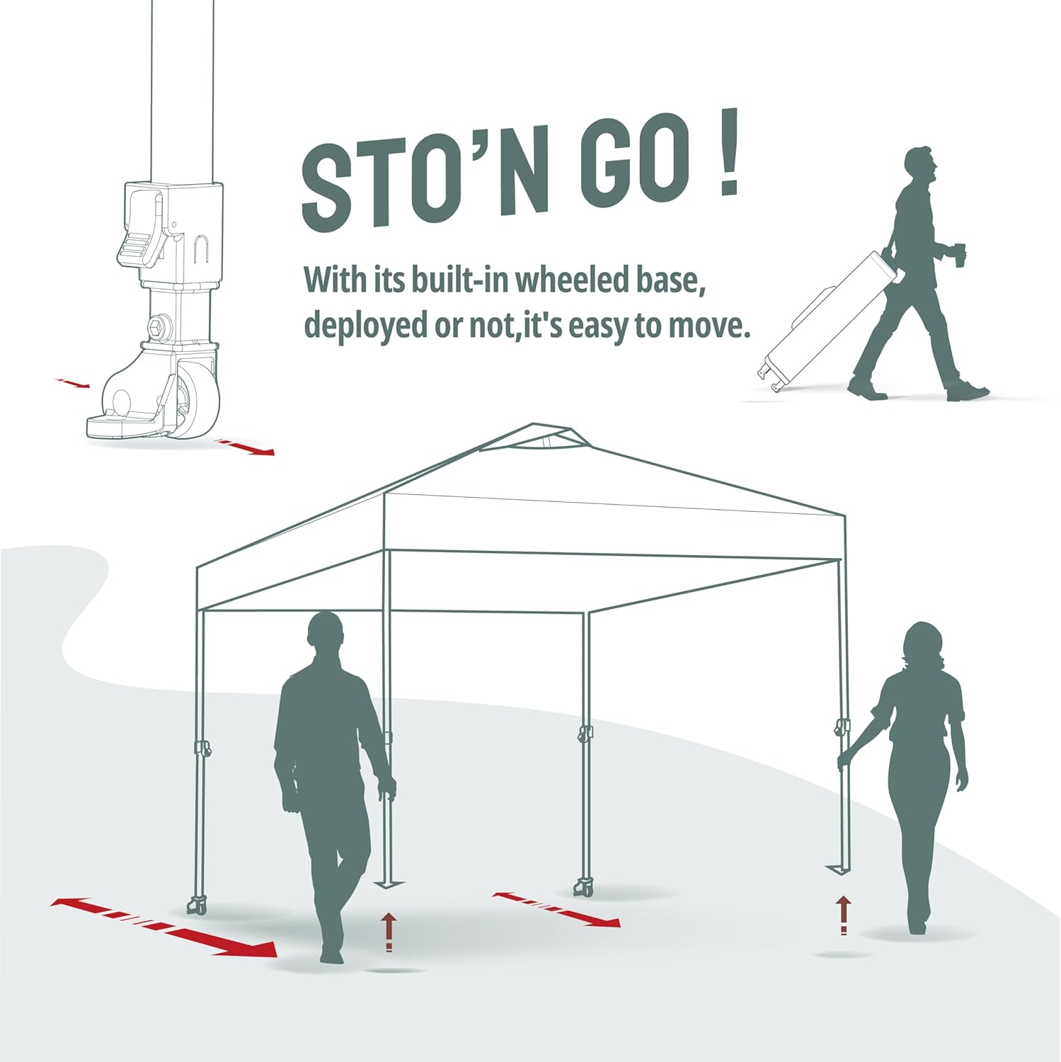 CROWN SHADES 10x10 Pop Up Canopy - Beach Tent with One Push Setup - Easy Outdoor Sun Shade for Events, Parties, Camping - Gazebo with STO-N-Go Cover Bag, Silver Coated Top, Black