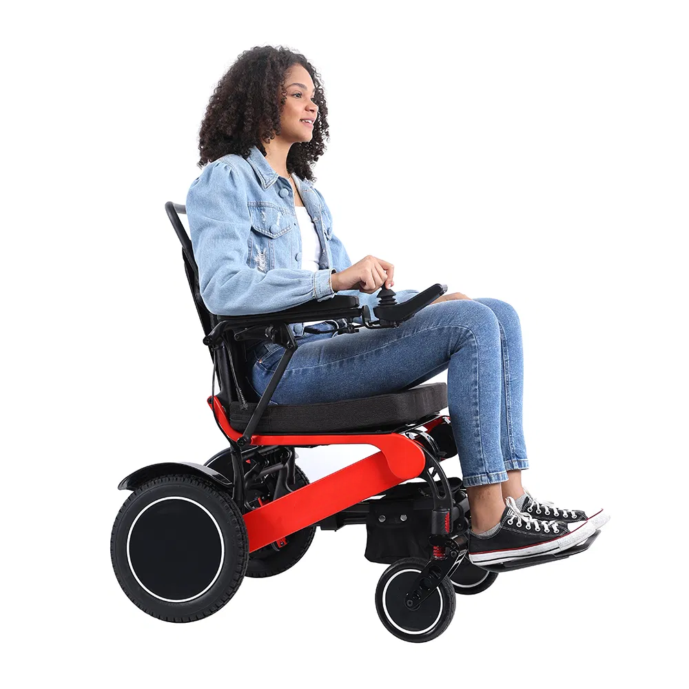 High Tech Carbon Fiber Material Power Portable Folding Electric Brush Less Motor Wheelchair