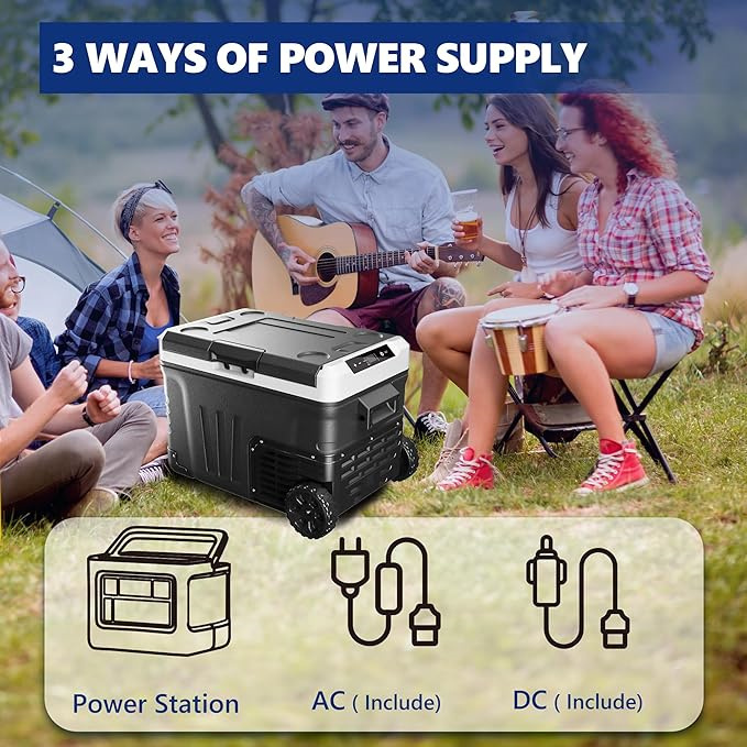 🔥 Highly regarded 🧊 12-volt portable cooler with 2 baskets and wheels for camping, boats, trucks and RVs