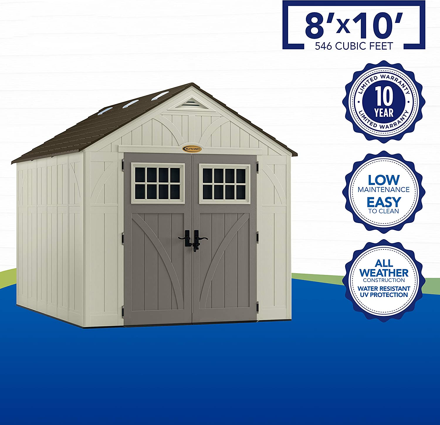 💥last day specials🎁8'x10' Heavy-Duty Resin Storage Shed