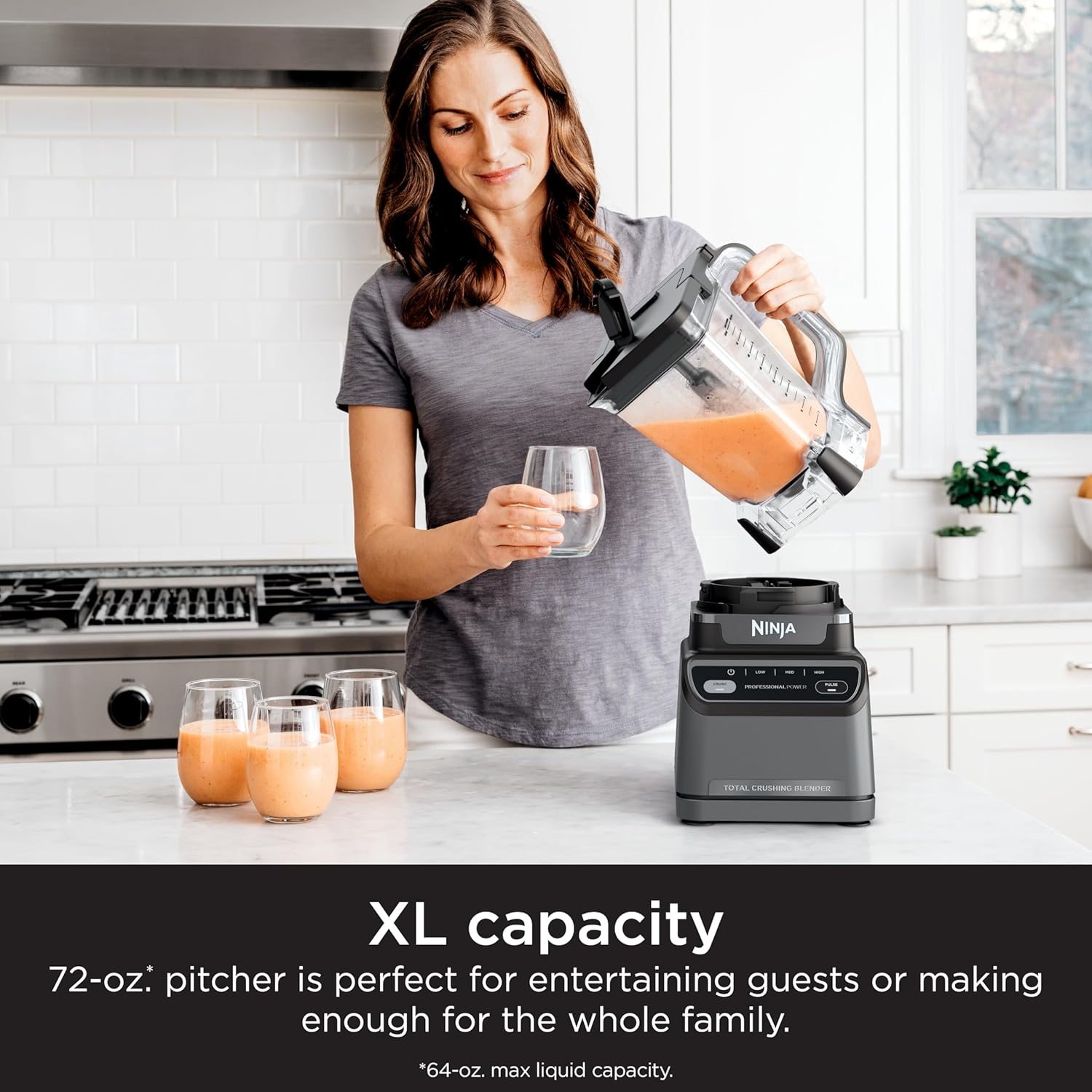 Ninja BL610 Professional 72 Oz Countertop Blender with 1000-Watt Base and Total Crushing Technology for-Smoothies, Ice and Frozen Fruit, Black