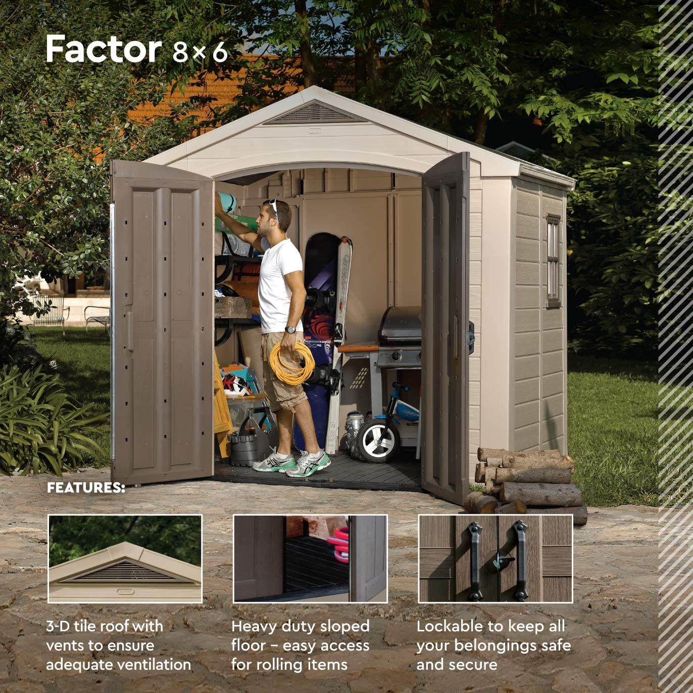 🎉Today's Specials🔥 8x6 ft.Resin Outdoor Storage Shed