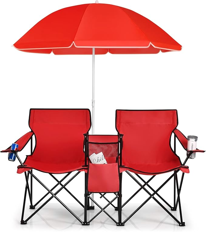 💝Last Day Sale - Folding Double Camping Chair with Mini Table🔥Buy 2 Free Shipping