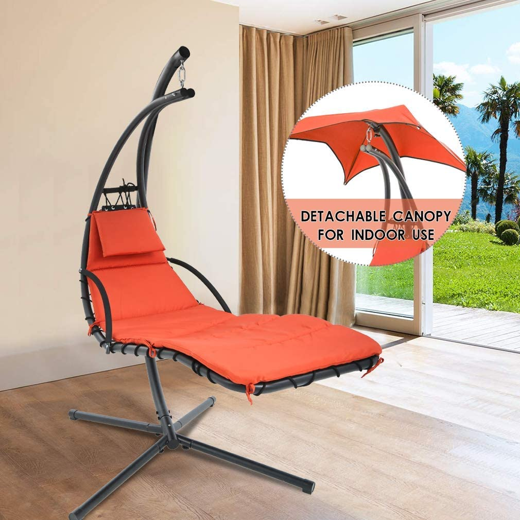🔥Cearance Sale🔥Outdoor Hanging Curved Steel Chaise Lounge Chair