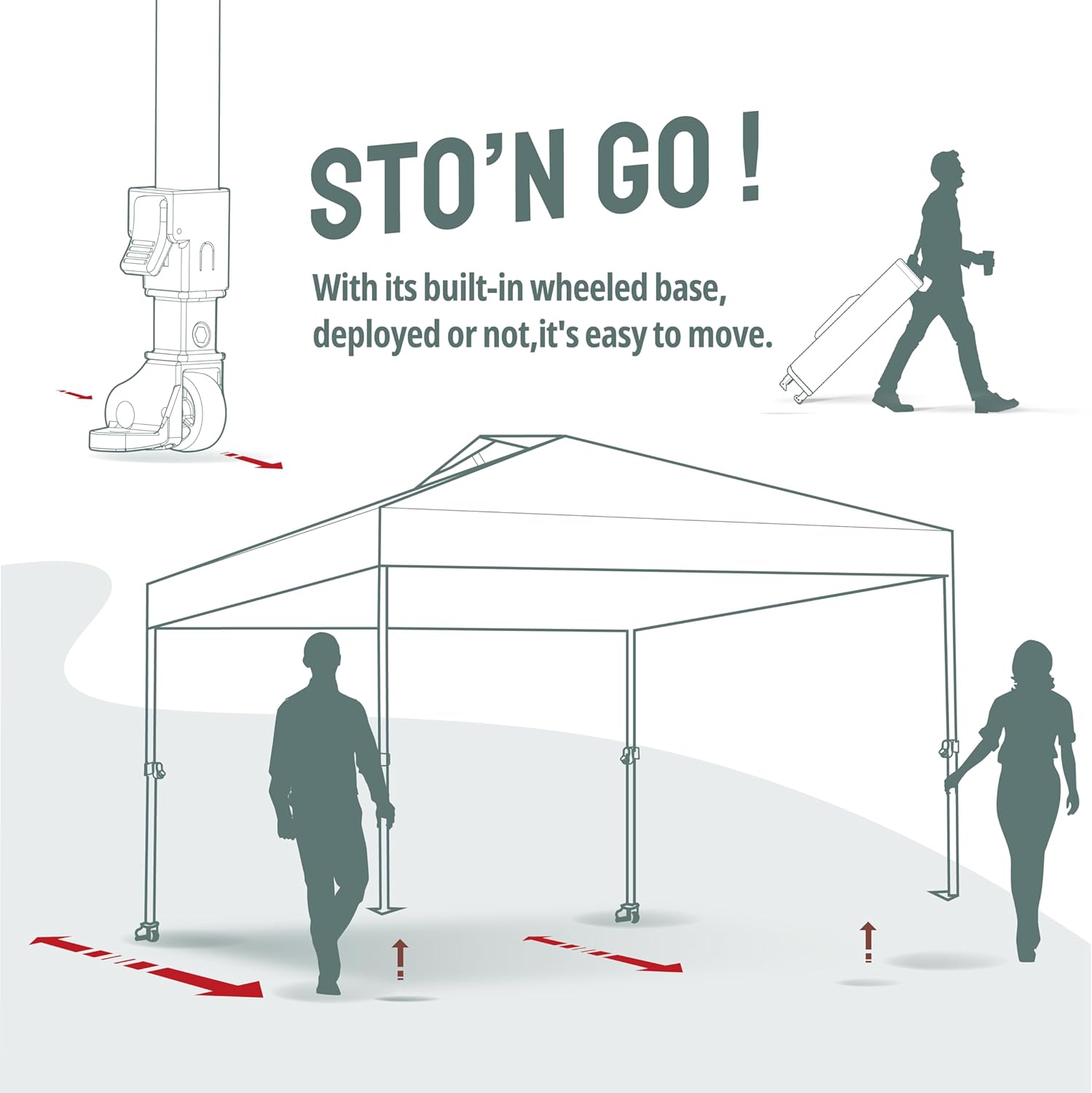 CROWN SHADES 10x10 Pop Up Canopy - Beach Tent with One Push Setup - Easy Outdoor Sun Shade for Events, Parties, Camping - Gazebo with STO-N-Go Cover Bag, Silver Coated Top, Black