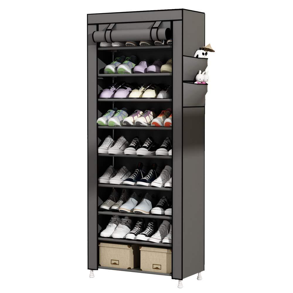 9 Tier Shoe Rack with Dustproof Cover Shoe Shelf Storage Organizer
