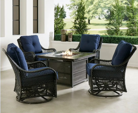 🔥The Last Day - 🪑 5-Piece Steel Patio Fire Pit Conversation Set🏡