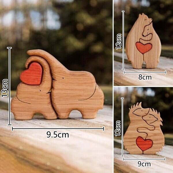 🎁Best Gift💕Hand-Carved Wooden Cuddling Animals