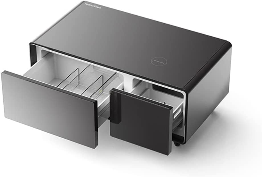 Smart coffee table Smart refrigerator table with refrigerated temperature control drawer Wireless charging Dual USB ports Type-C charger 110V power outlet