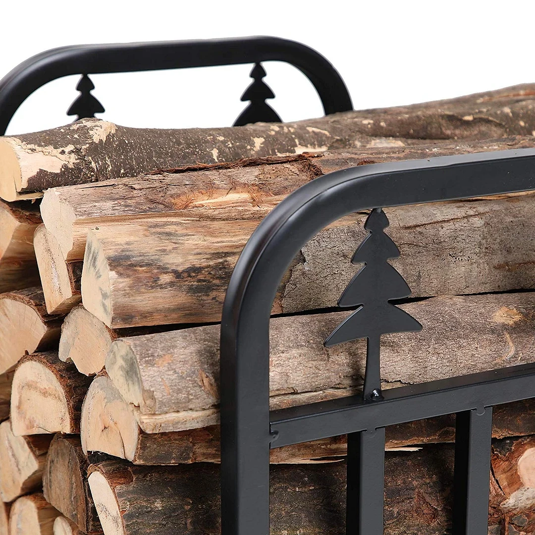 18 Inch Indoor & Outdoor Steel Firewood Rack for Fireplace