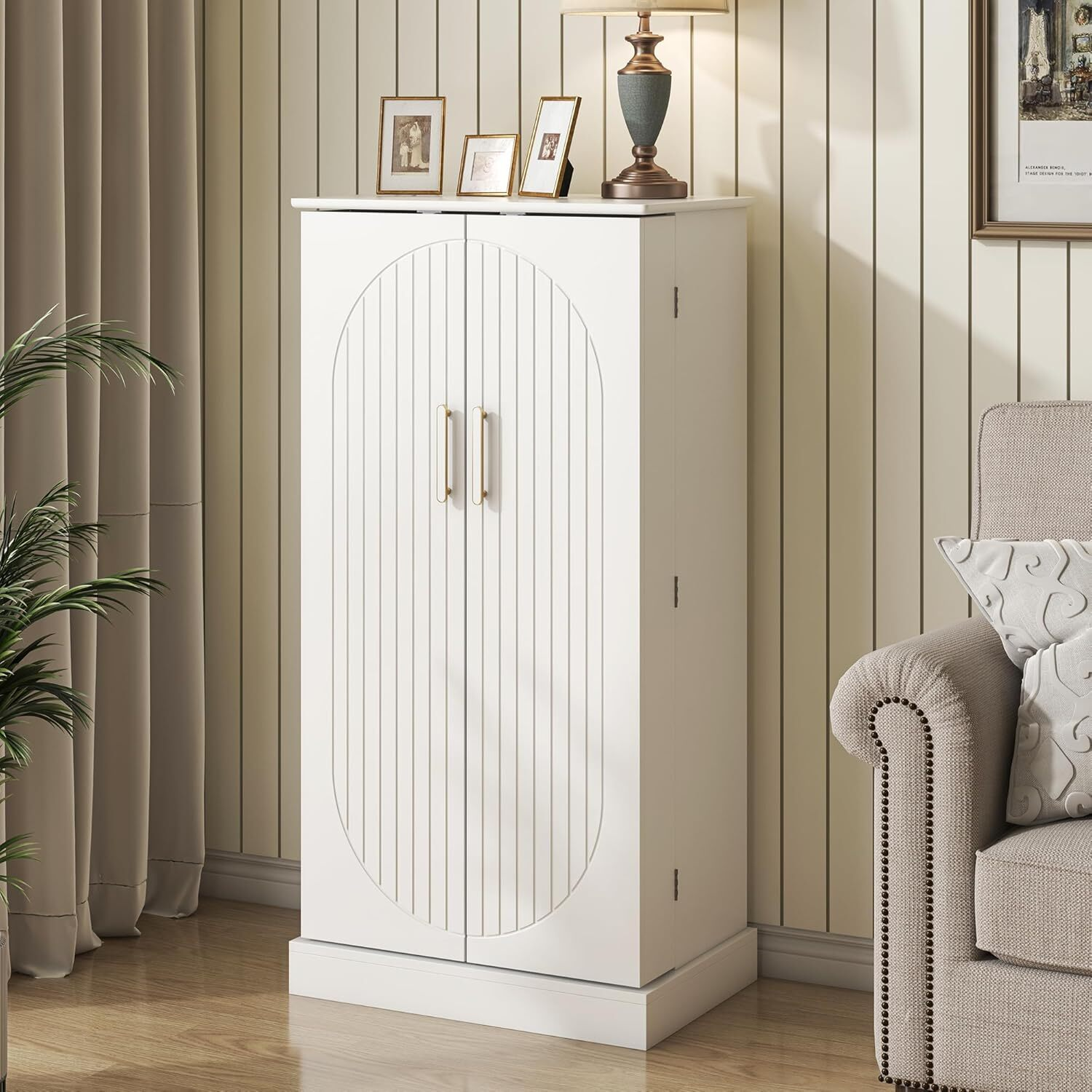 🔥HOT SALE🔥 47” Kitchen Pantry Cabinet with LED