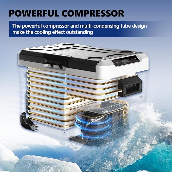 🔥 Highly regarded 🧊 12-volt portable cooler with 2 baskets and wheels for camping, boats, trucks and RVs