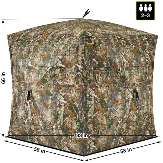 📣Today's Specials🔥Hunting Blind See Through with Carrying Bag, 2-3 Person Pop Up Ground Blinds 270 Degree