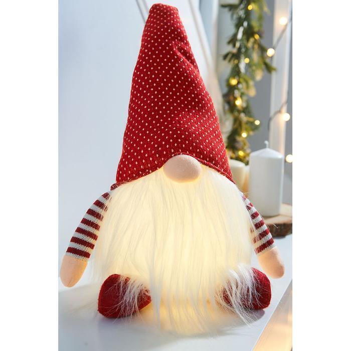 Pre-Lit Sitting Christmas Gonk, 50 cm