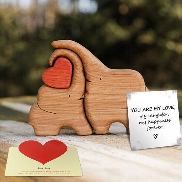 🎁Best Gift💕Hand-Carved Wooden Cuddling Animals