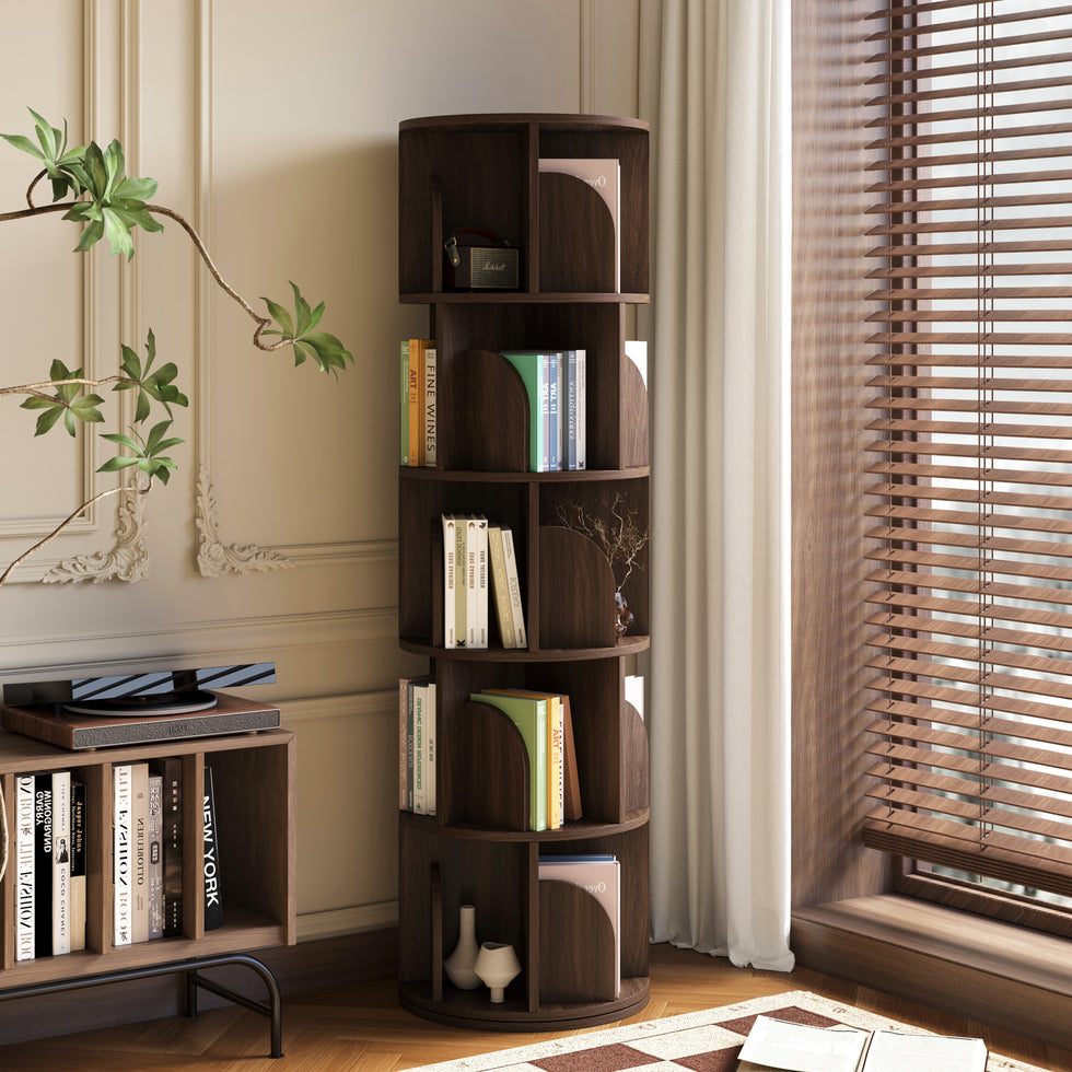 Yowos Rotating Bookshelf 360 Degree Storage Rack