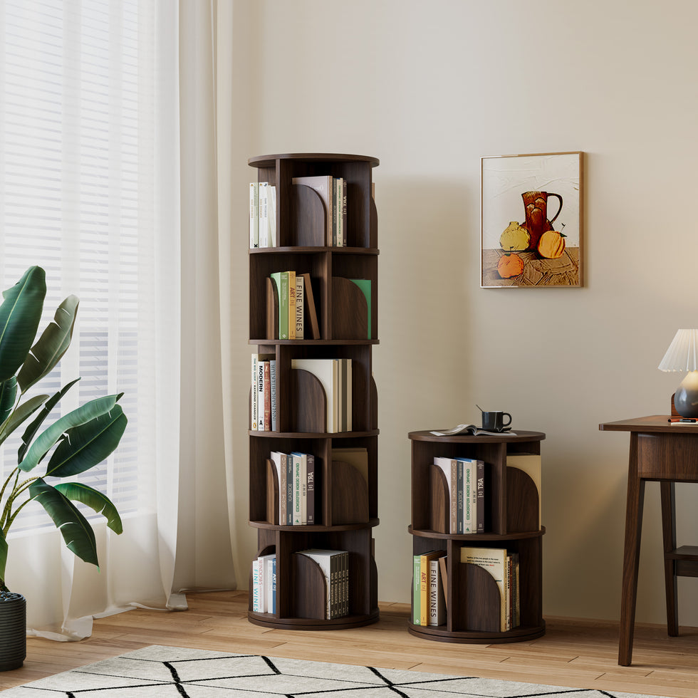Yowos Rotating Bookshelf 360 Degree Storage Rack