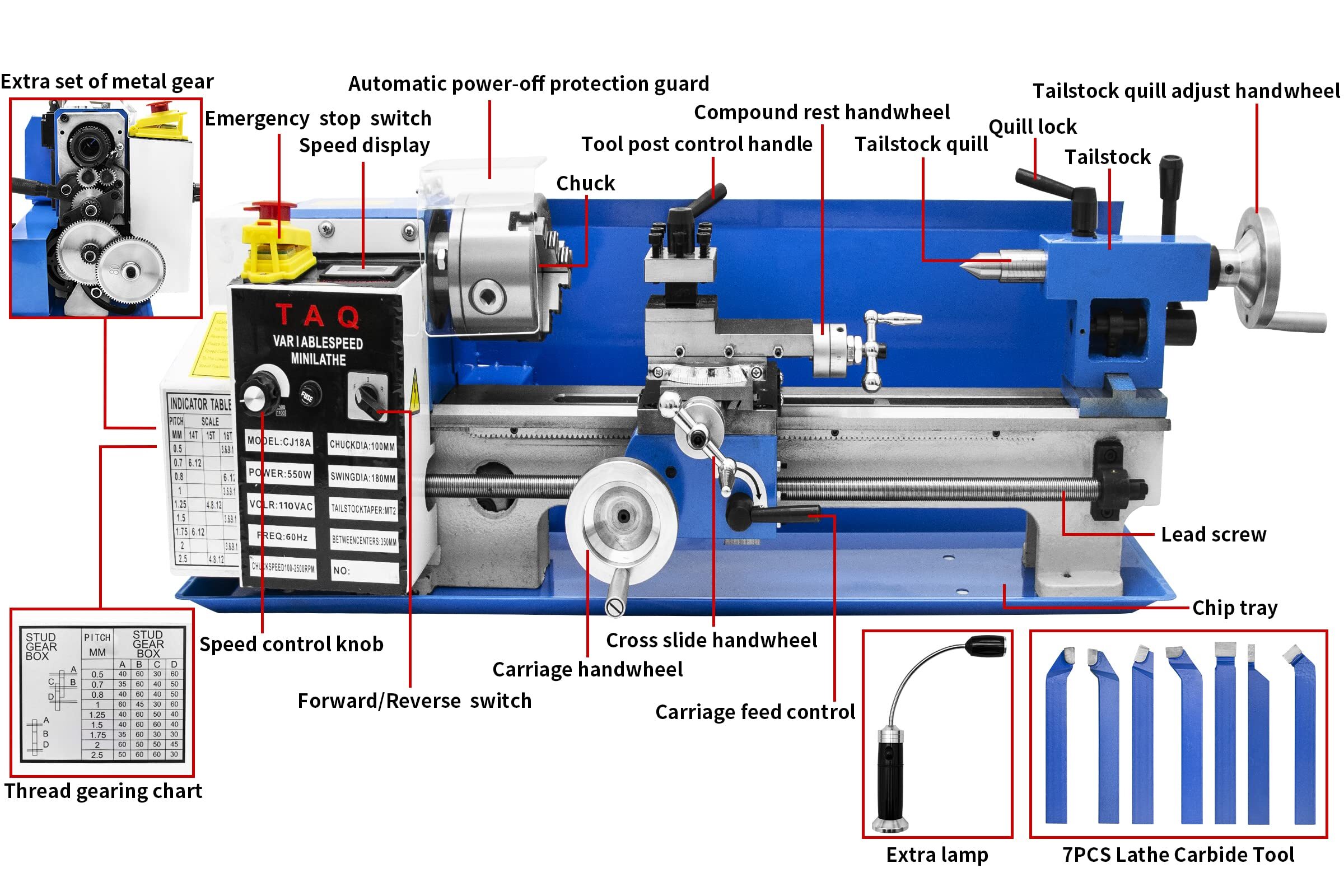 💥New Year Hot Sale Now!🔥Automatic Mini Metal Lathe 7