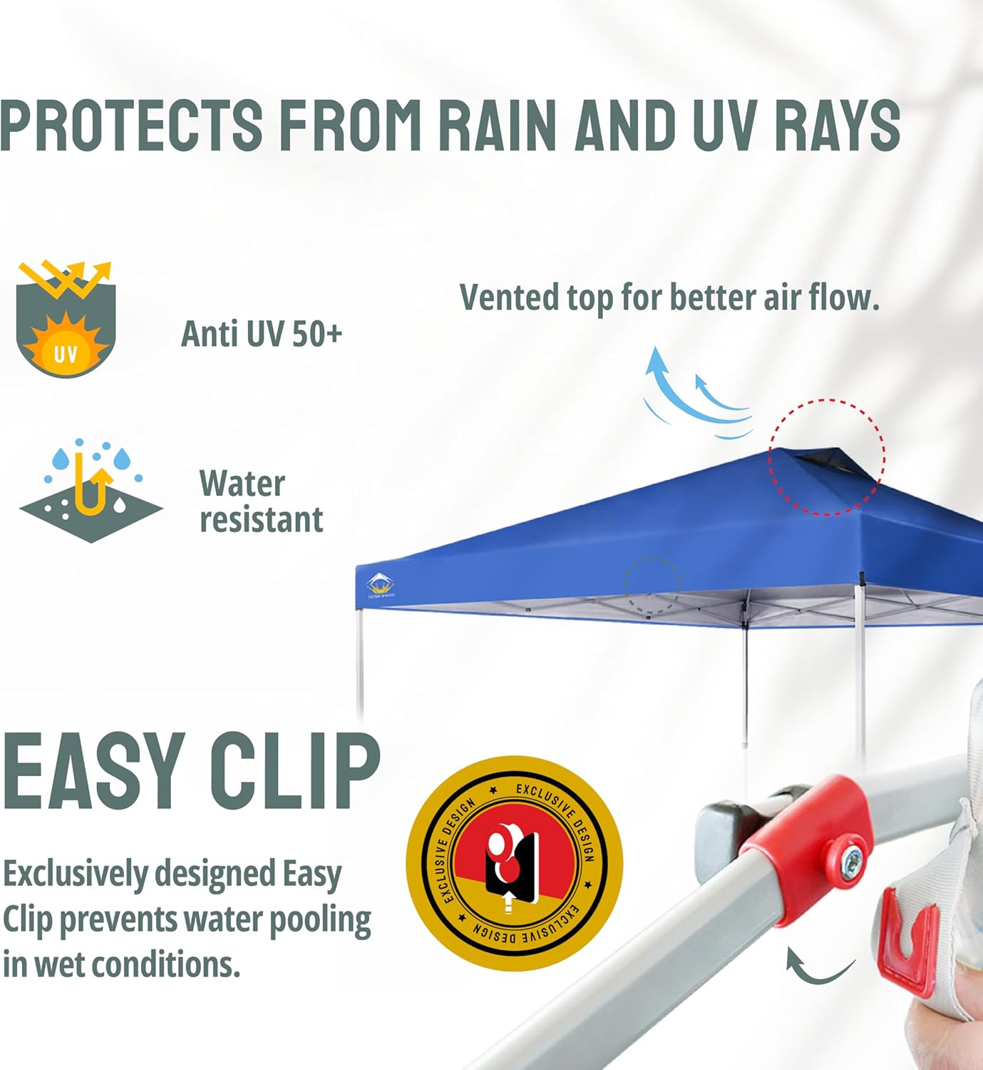 CROWN SHADES 10x10 Pop Up Canopy - Beach Tent with One Push Setup - Easy Outdoor Sun Shade for Events, Parties, Camping - Gazebo with STO-N-Go Cover Bag, Silver Coated Top, Black