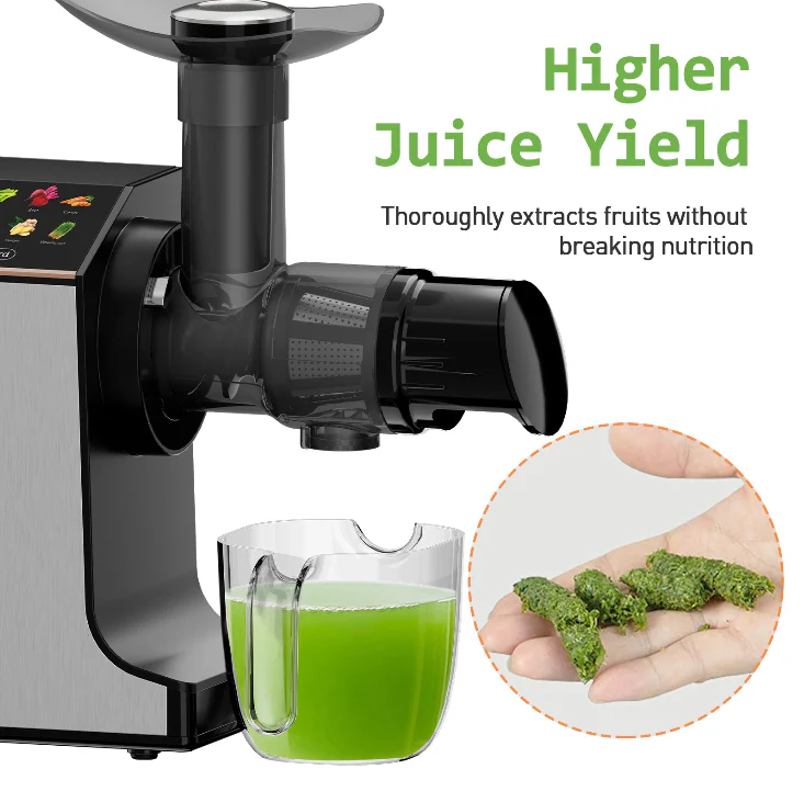 WHALL® Cold Press Juicer Machine with Touchscreen, Slow Masticating Machines with 3