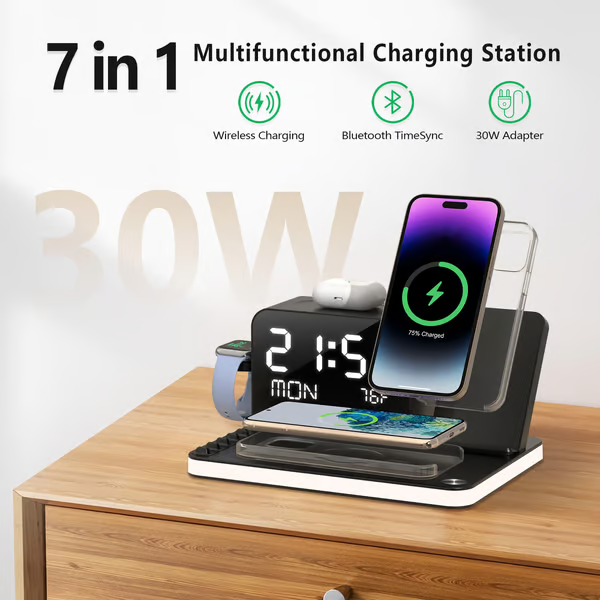 🔥Today's Specials🎉Wireless charger with clock and night light function (fast charging)⚡
