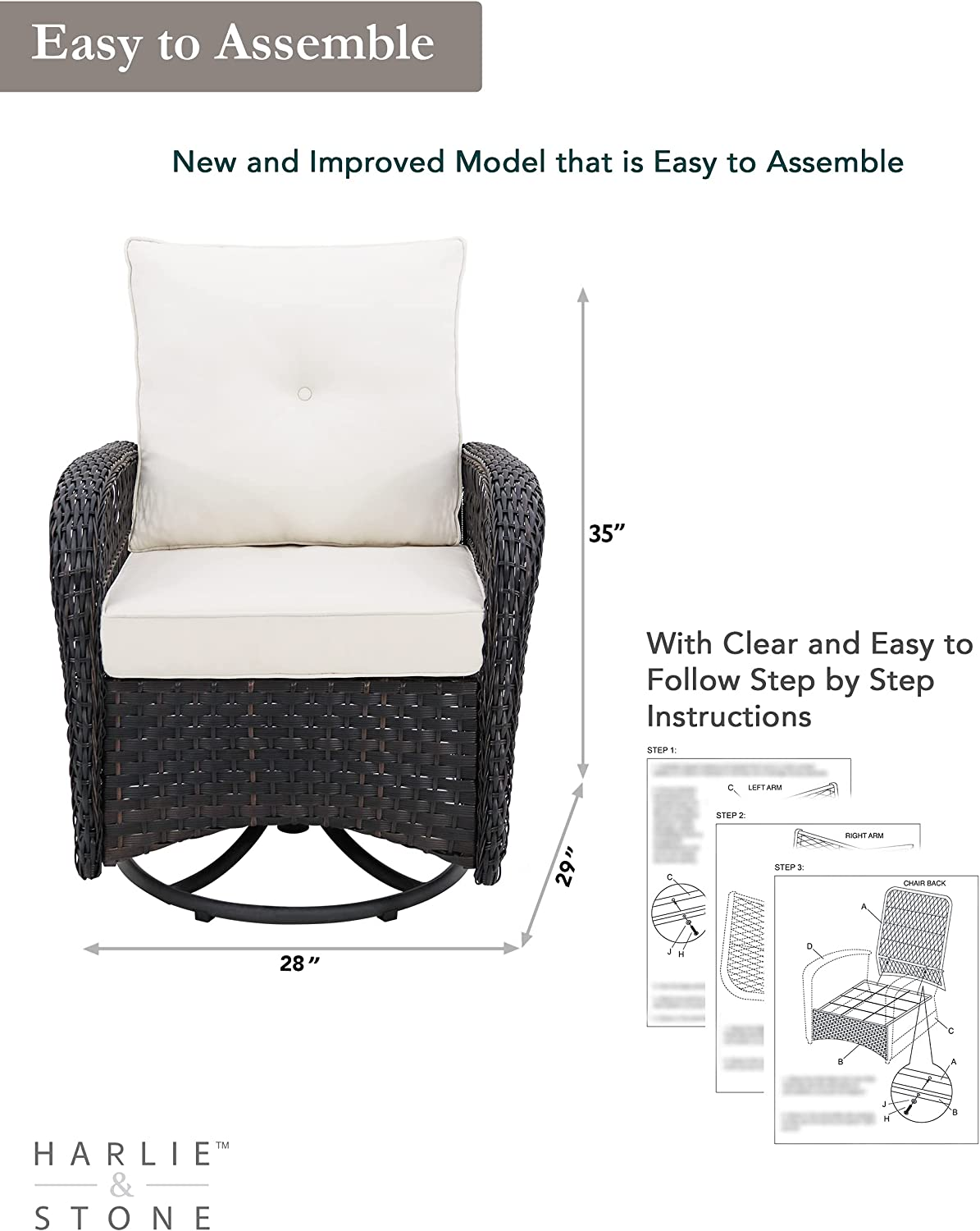 360-Degree Outdoor Patio Swivel Rocker