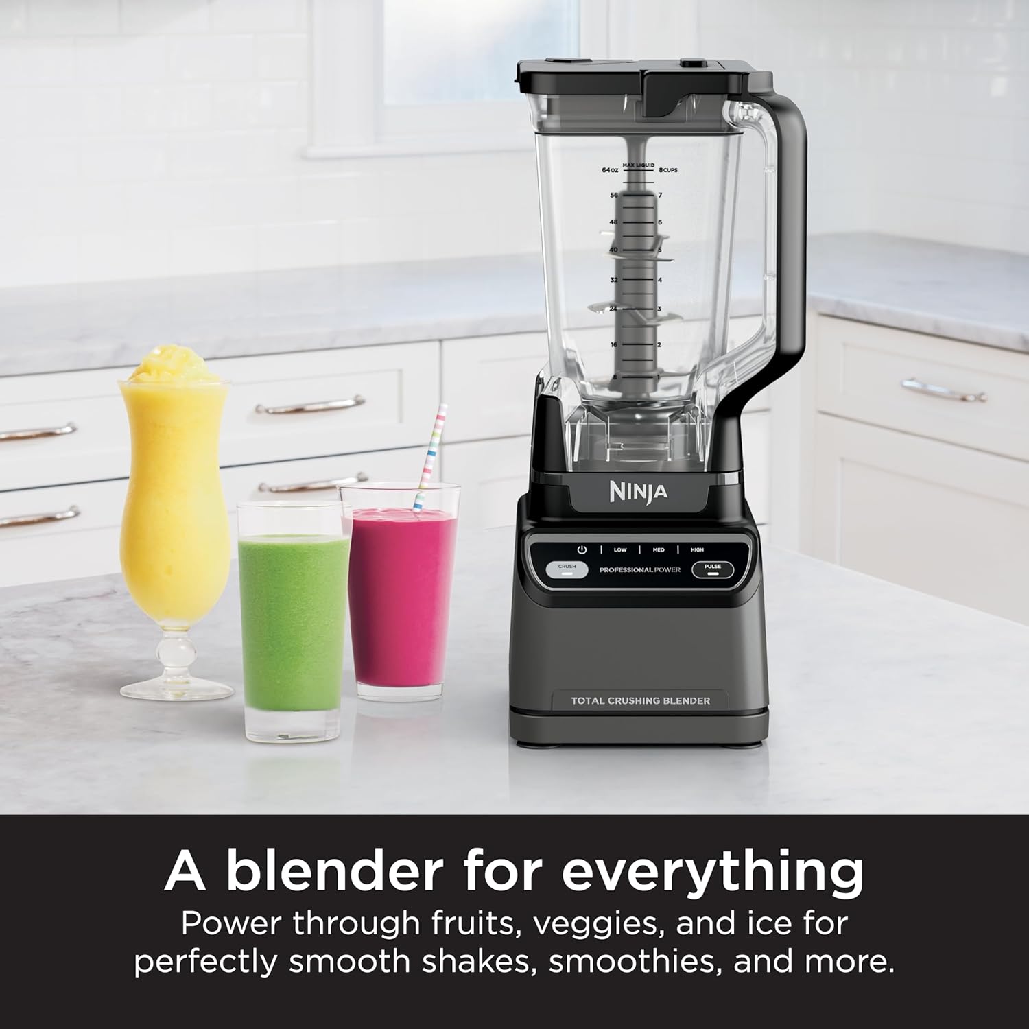 Ninja BL610 Professional 72 Oz Countertop Blender with 1000-Watt Base and Total Crushing Technology for-Smoothies, Ice and Frozen Fruit, Black