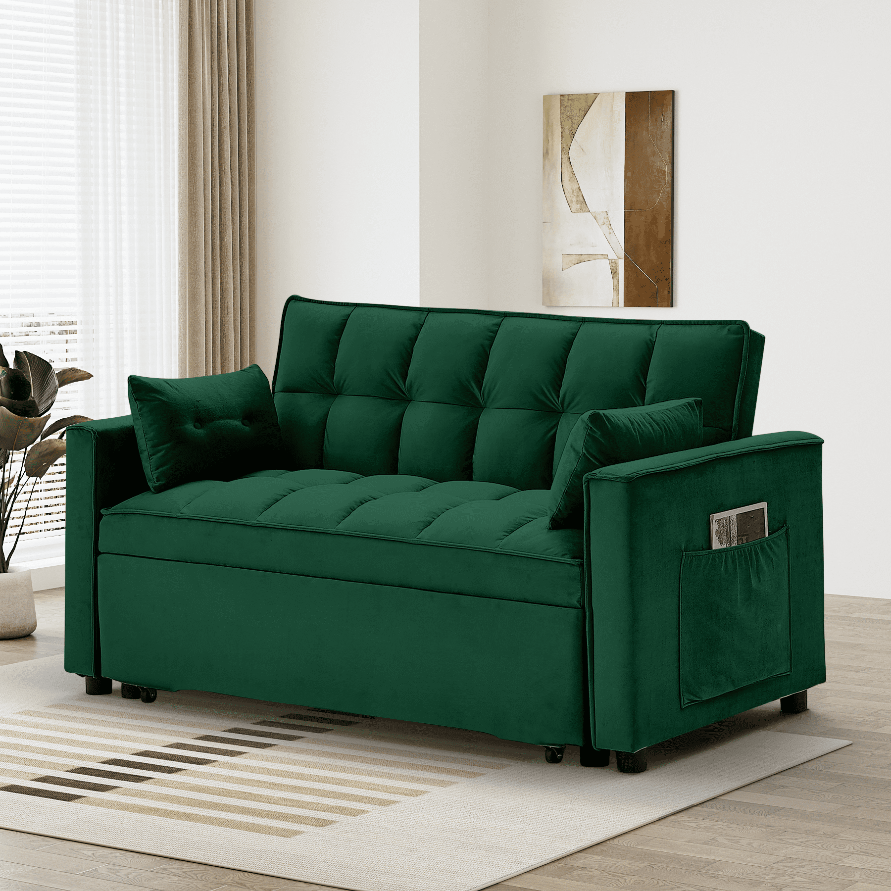 📢 New Year Sale✨Metal Twin 3 in 1 Convertible Sleeper Sofa Couch with Pullout Bed