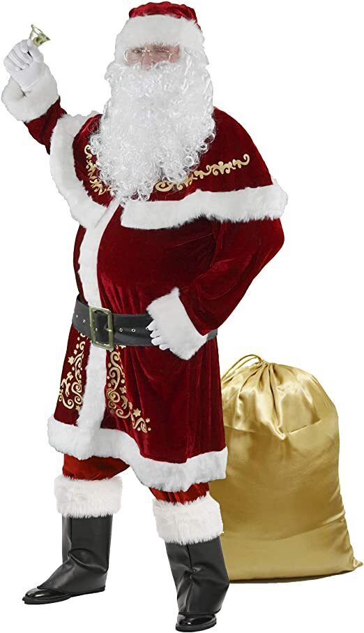 🎅Merry Christmas - Christmas Sale🔥12 Piece Luxurious Velvet Men's Santa Suit