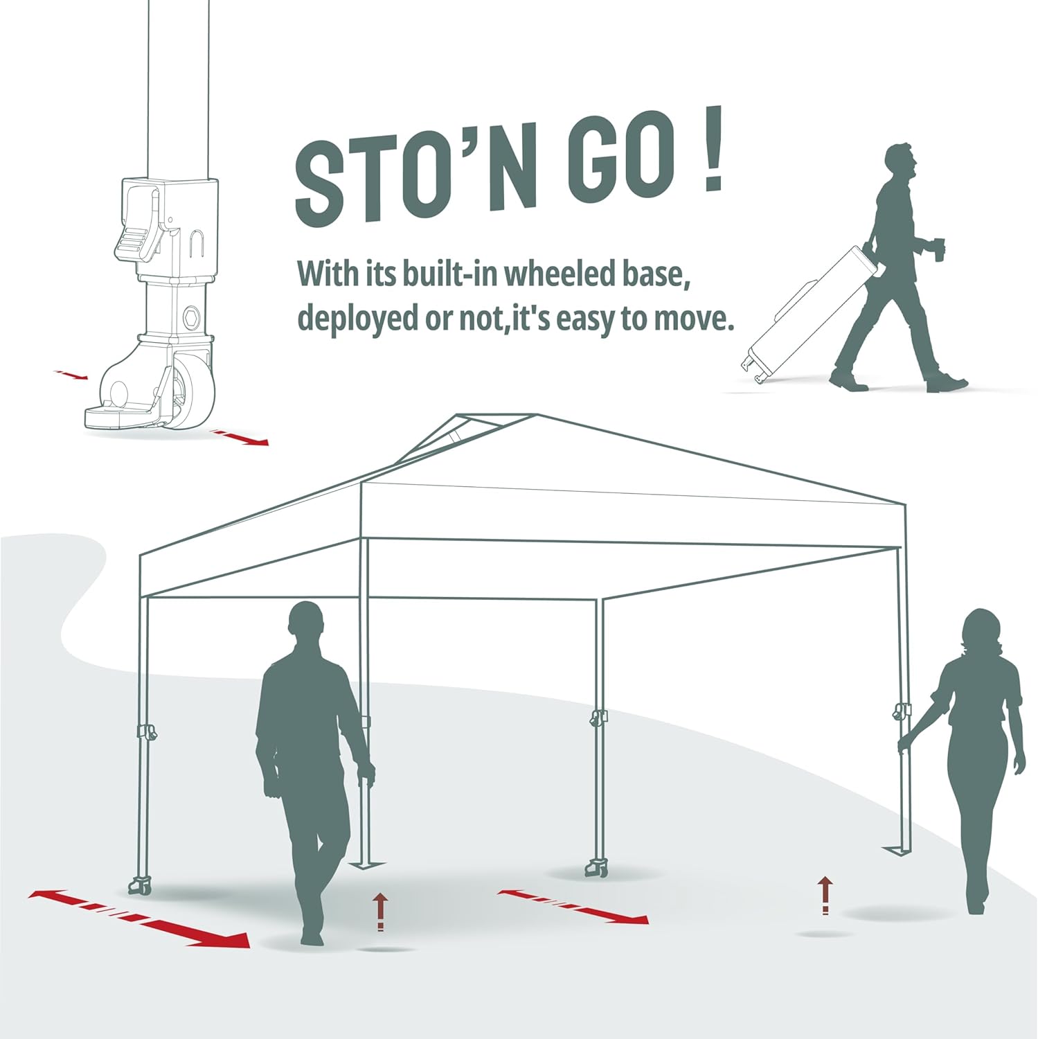 CROWN SHADES 10x10 Pop Up Canopy - Beach Tent with One Push Setup - Easy Outdoor Sun Shade for Events, Parties, Camping - Gazebo with STO-N-Go Cover Bag, Silver Coated Top, Black