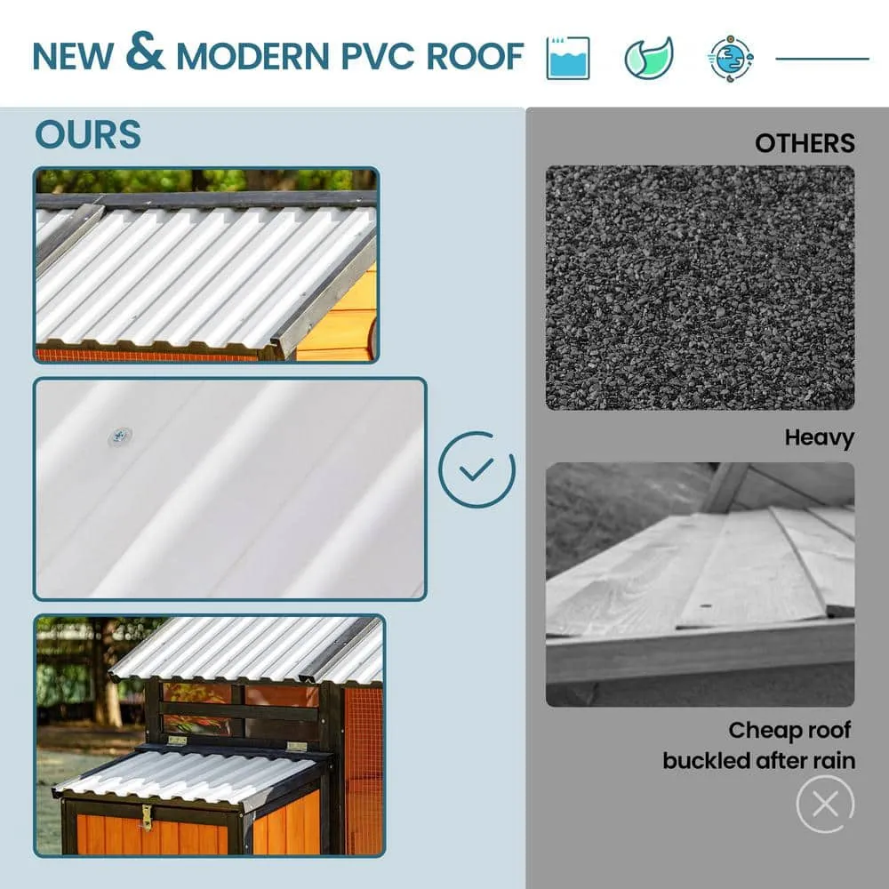 🛎️CLEARANCE!!!🔥48.6 in-Wooden Chicken Coop with Waterproof PVC Roof(For 6~8Chickens)🐔