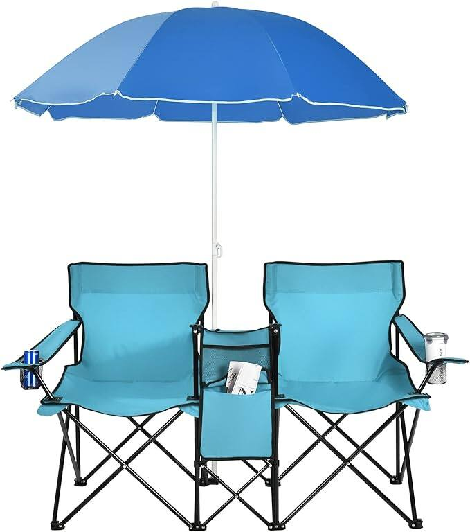 💝Last Day Sale - Folding Double Camping Chair with Mini Table🔥Buy 2 Free Shipping