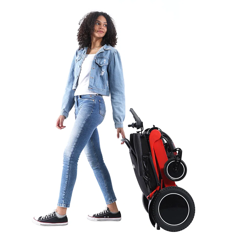 High Tech Carbon Fiber Material Power Portable Folding Electric Brush Less Motor Wheelchair