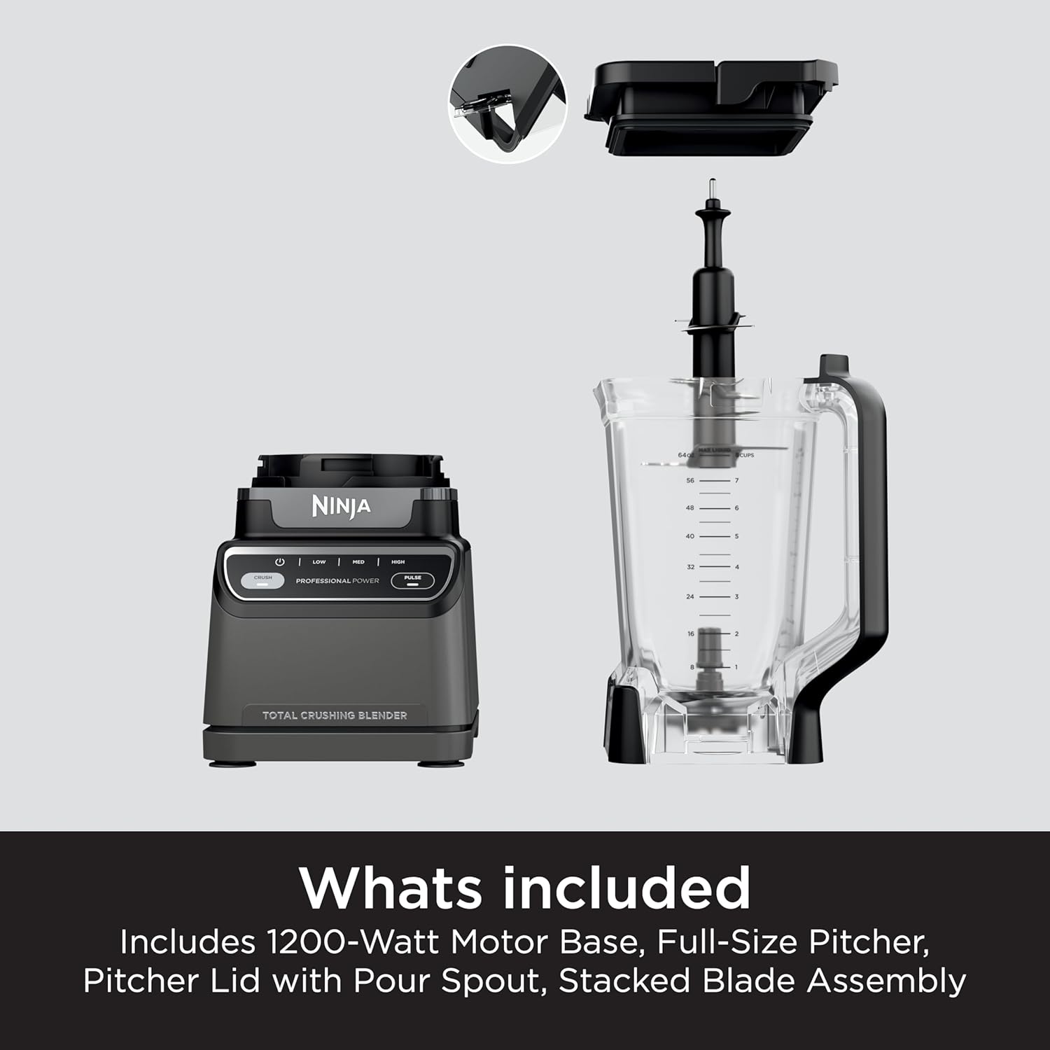 Ninja BL610 Professional 72 Oz Countertop Blender with 1000-Watt Base and Total Crushing Technology for-Smoothies, Ice and Frozen Fruit, Black