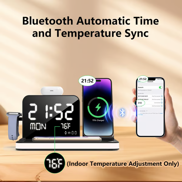 🔥Today's Specials🎉Wireless charger with clock and night light function (fast charging)⚡