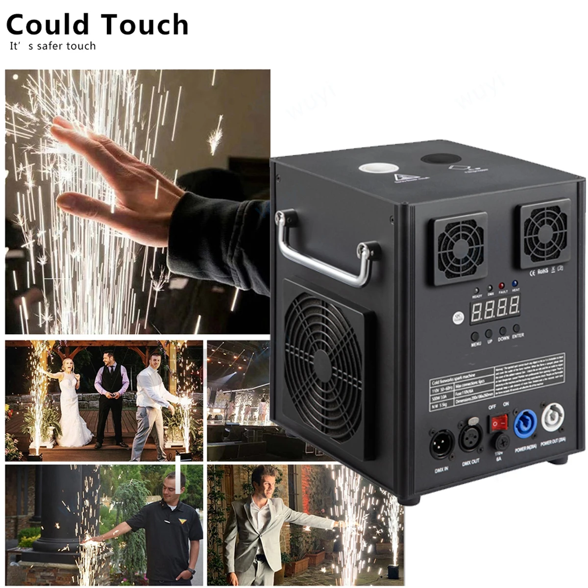 🎁Year-end Promotions🔥Portable pyrotechnic cold flame spark machine 600W