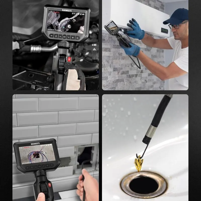 Industrial Endoscope Borescope Camera with 5FT Semi-Rigid Cable Detecting Tools (Buy 2 Freeshipping)