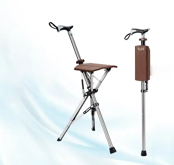 🎁💋Buy two free shipping 😍Multifunction Telescopic Folding Walking Aid Cane Chair