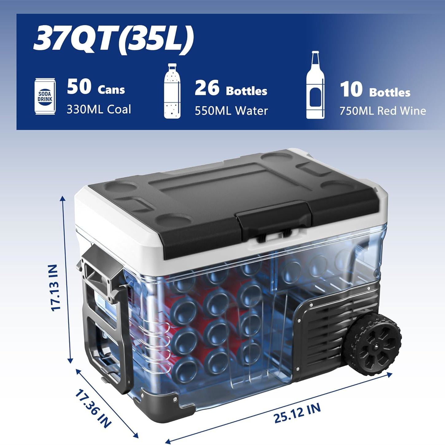 🔥 Highly regarded 🧊 12-volt portable cooler with 2 baskets and wheels for camping, boats, trucks and RVs
