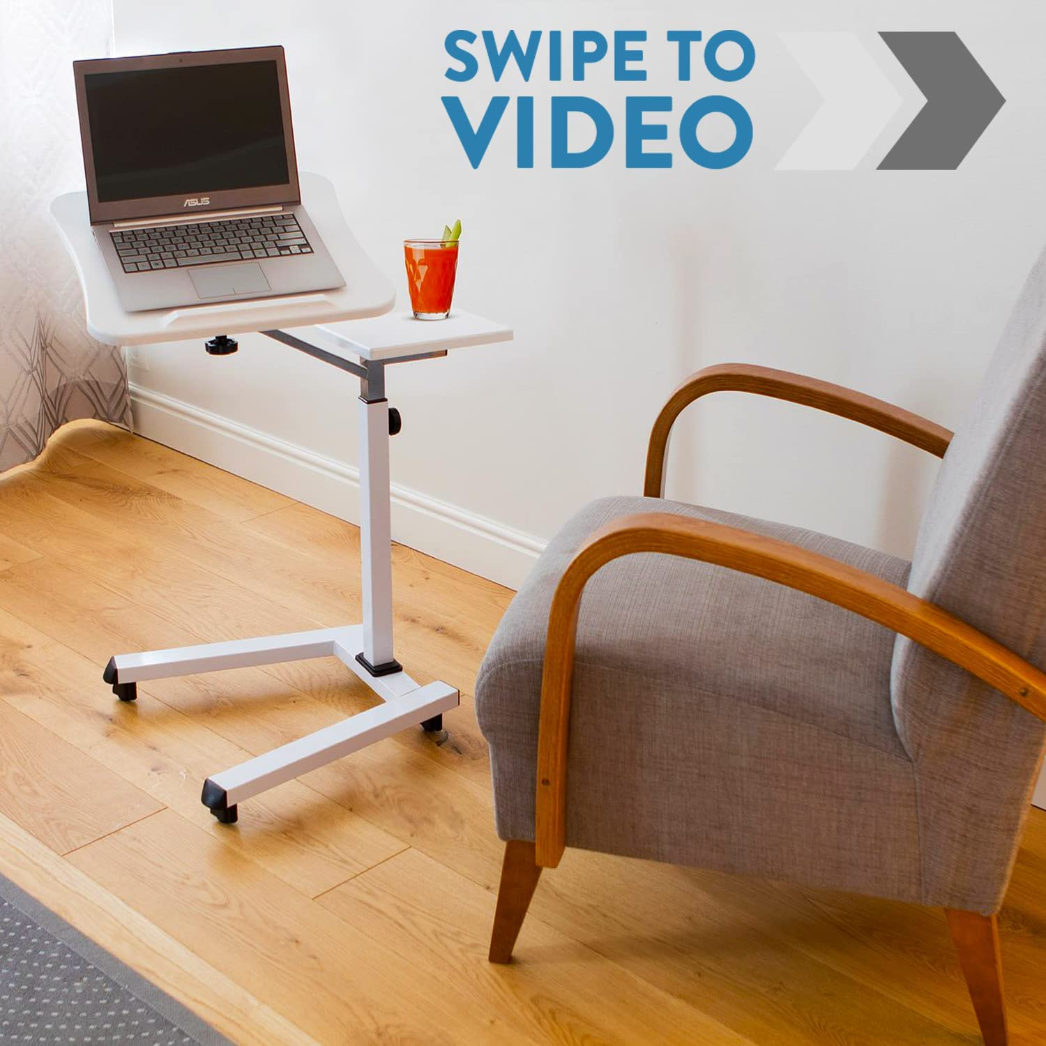 😍Hot sale🔥Rolling Computer Stand with Adjustable Heigh