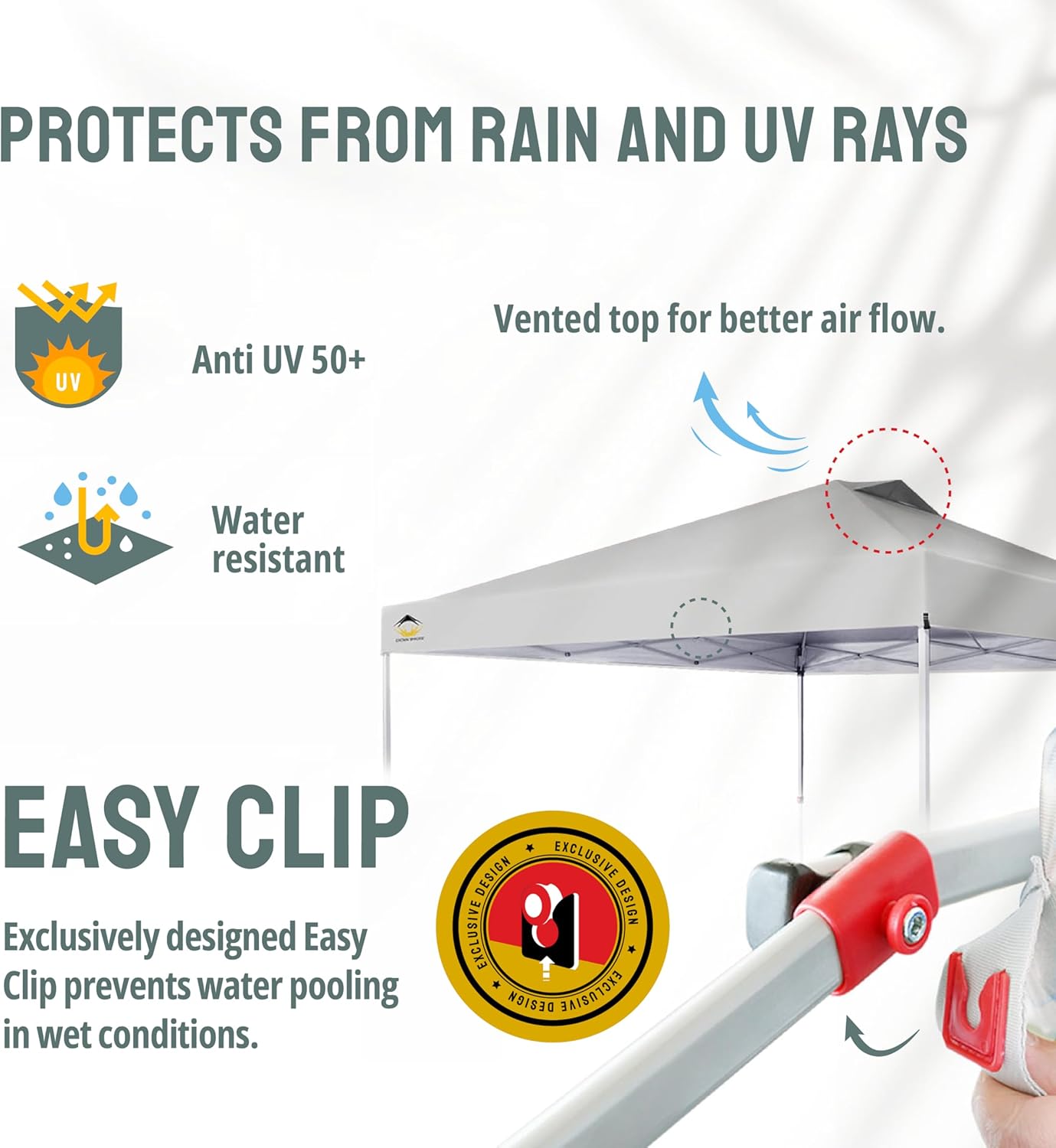 CROWN SHADES 10x10 Pop Up Canopy - Beach Tent with One Push Setup - Easy Outdoor Sun Shade for Events, Parties, Camping - Gazebo with STO-N-Go Cover Bag, Silver Coated Top, Black