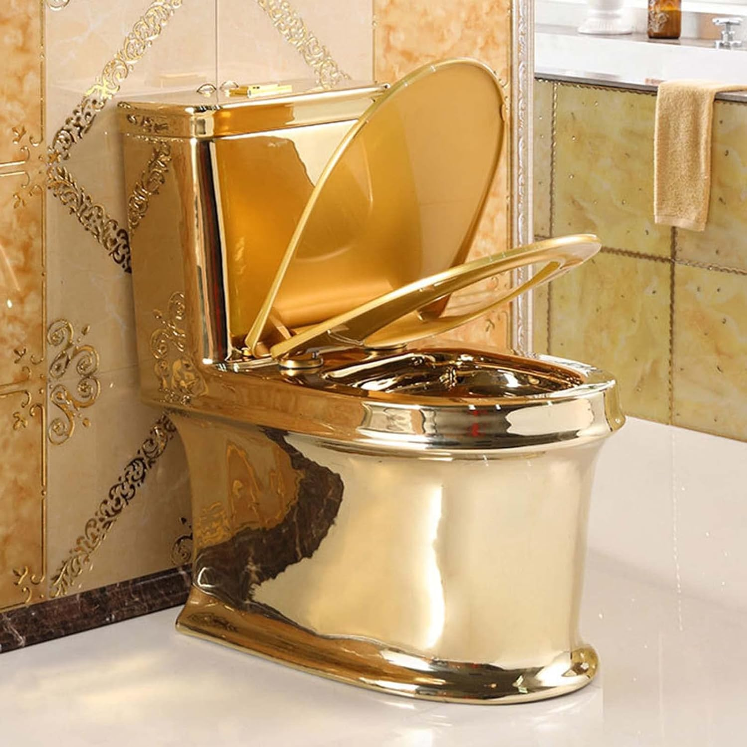 📣💥Super Discount🔥Gold Ceramic Toilet