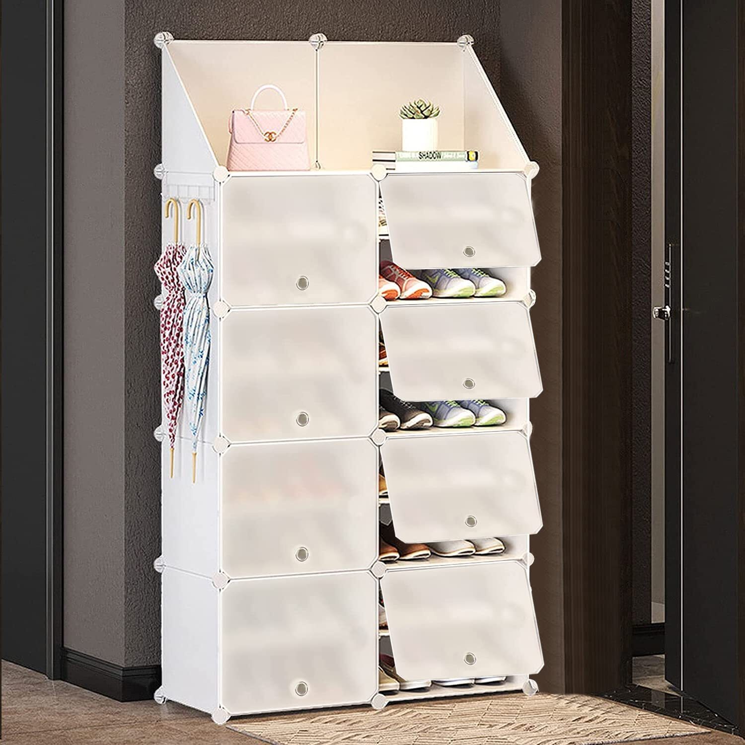 Shoe Rack Storage Cabinet with Doors