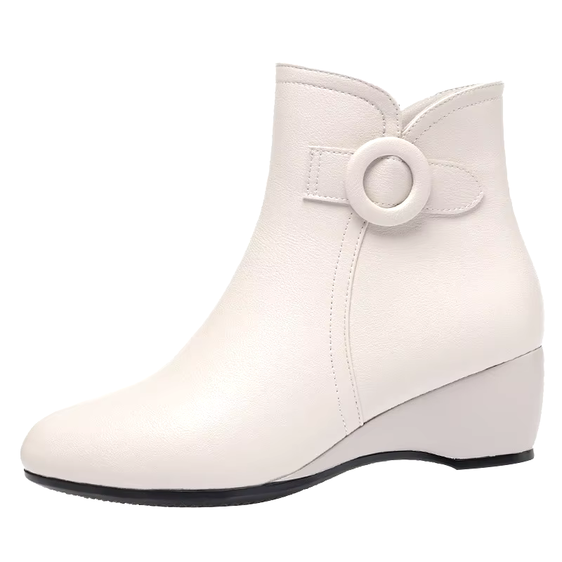 new arrival fashion black leather High-top Platform female winter ladies white leather boots for women shoes 2024