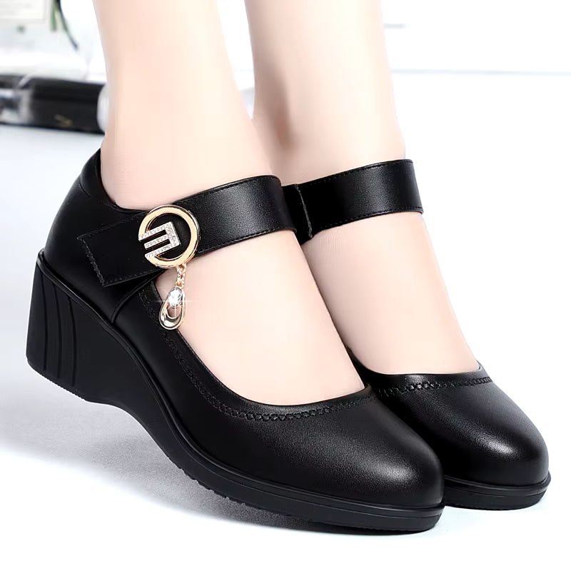 big size high quality Suede black ladies official shoes formal short heels pumps for women