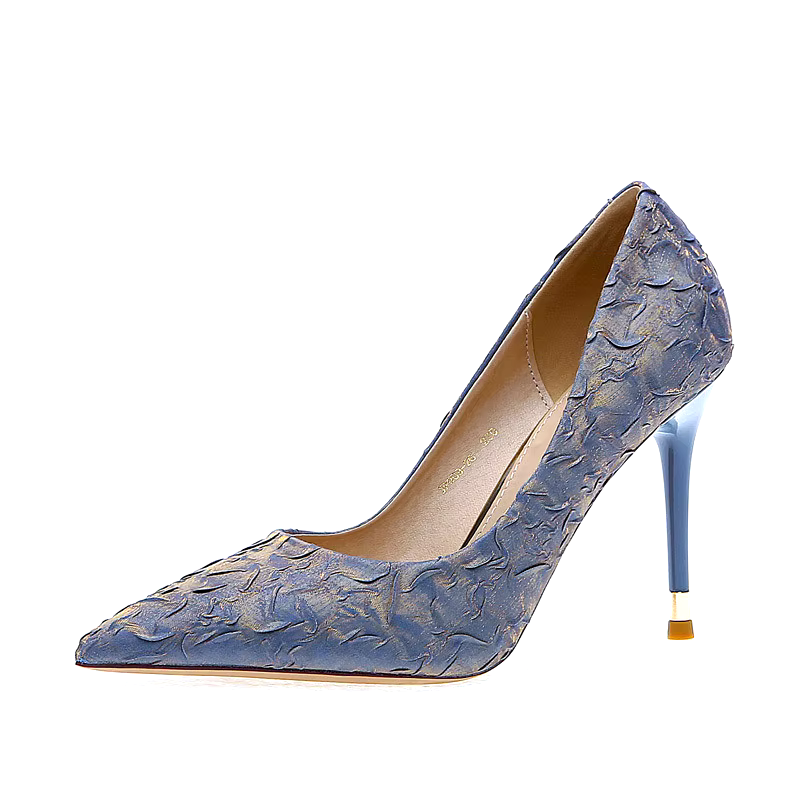 Trendy Stiletto High Heel Pumps Black 9cm Heel shoes for wedding woman holiday party dances pumps