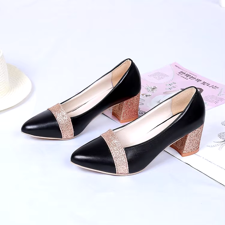 elegant comfortable shoes woman luxury Block High Heels female Fashion office Shoes Ladies Pumps