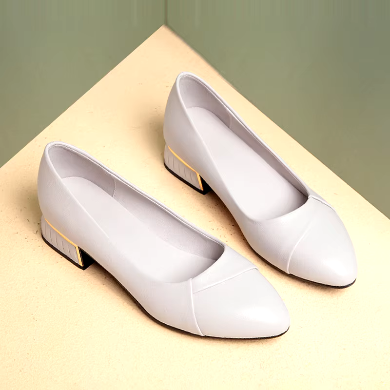 drop shipping products 2024 slip on casual leather women's black formal shoes high heels pumps